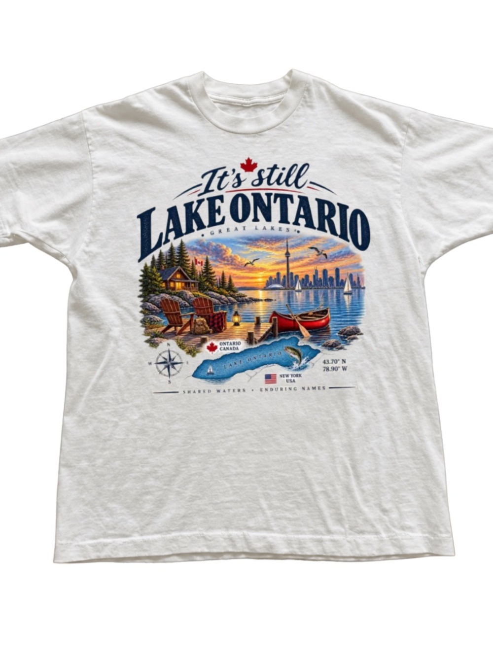 Lake Ontario Graphic Tee - White